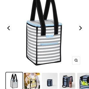Scout Insulated Tote with Black, Gray, and Blue Stripes